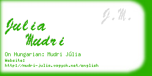 julia mudri business card